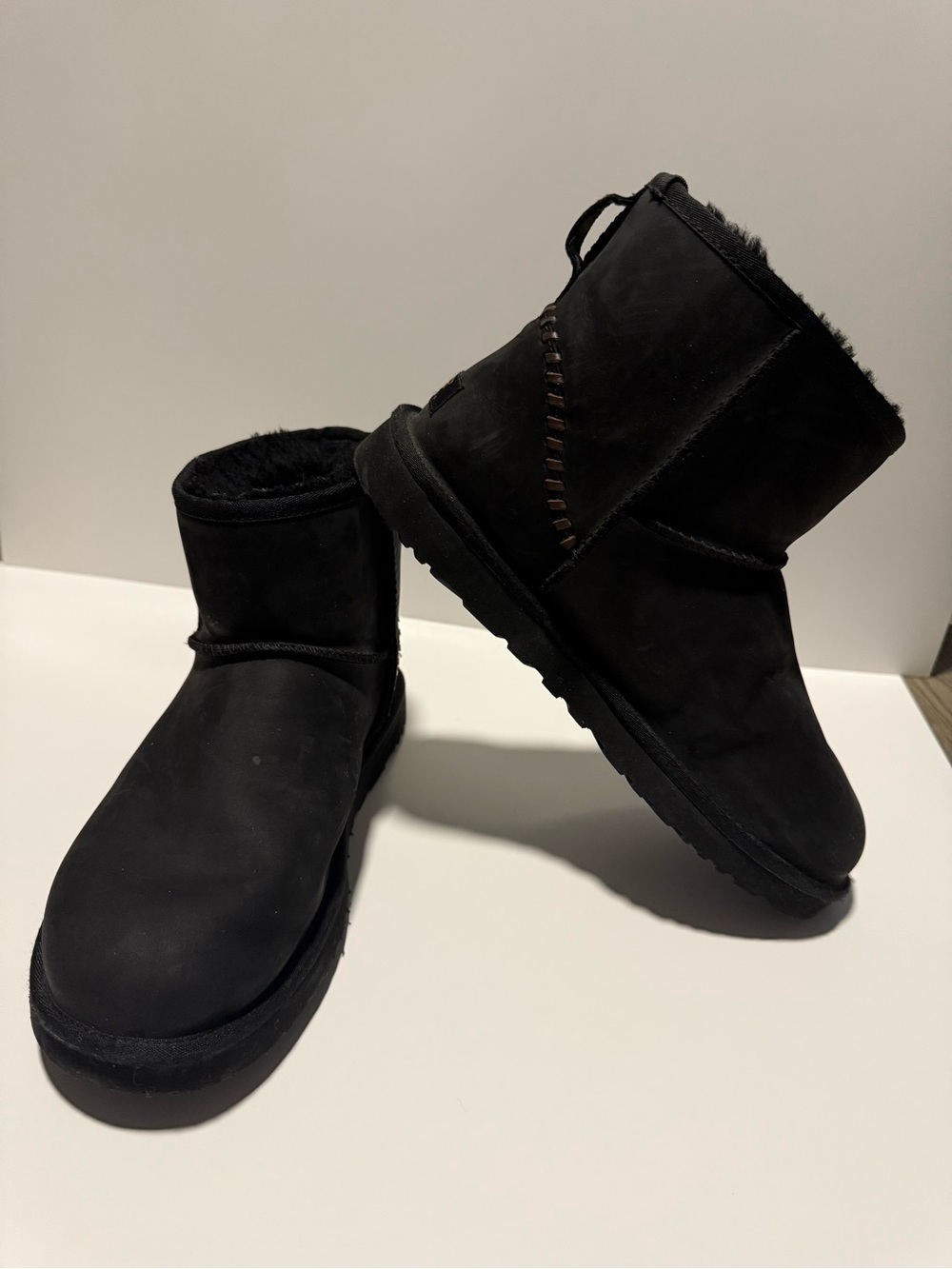 UGG Black Short Shearling Ankle Boots